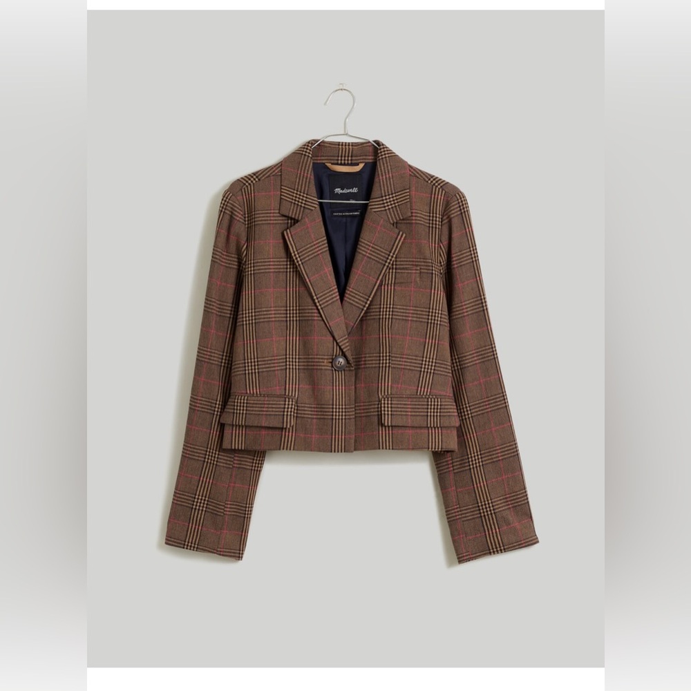 Madewell - The Sutter Crop Blazer in Williams Multi Plaid